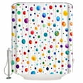 thumbnail image 2 of Colorful Polka Dot Waterproof Fabric Shower Curtain, Rainbow Color Polka Dots Abstract Shower Curtain for Bathroom Curtains Bathtubs Hotel Washable Shower Curtains with 12 Hooks Stall 54x78in, 2 of 6