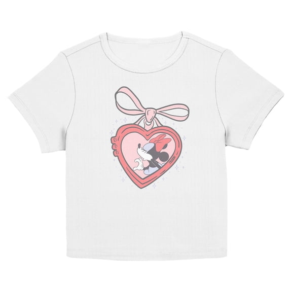 Juniors Minnie Mouse Adorable Minnie Heart Locket T Shirt