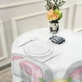 thumbnail image 6 of SKYSONIC Easter Bunny Ears Round Tablecloth 60inch Indoor Wrinkle Free, with Colorful Eggs Circular Lace Table Cover Washable for Kitchen Party BBQ Dining Decor, 6 of 7