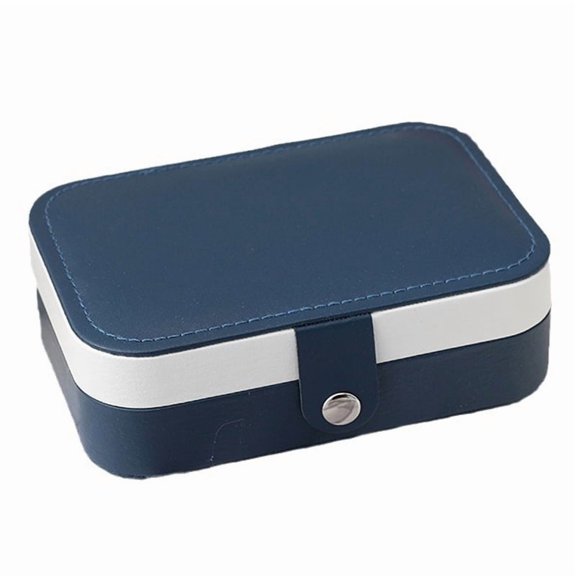 XIBUFE Portable Jewelry Box for Women and Girls, Double Layer Display Storage Organizer for Earrings, Rings, Necklaces, Leather Travel Jewelry Case