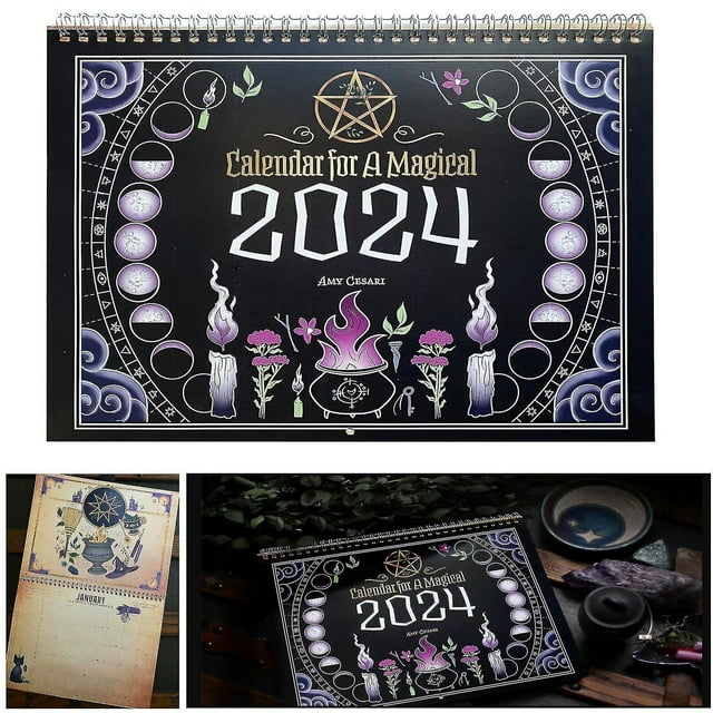 2024 Nuevo calendario de magia oscura del mago brujo, calendario para