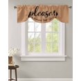 thumbnail image 2 of Tie Up Valance Curtain for Kitchen, Please Remove Your Shoes Rod Pocket Short Curtains Adjustable Tie-Up Shade Valances, Vintage Brown Black Window Treatment for Bathroom Living Room Bedroom, 2 of 7