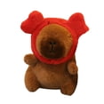 thumbnail image 1 of Carpincho de peluche, colgante de bolso de carpincho, colgante de carpincho coleccionable de dibujos animados para familia, adultos, niños, niñas, sombrero de cangrejo, 1 of 8