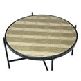 thumbnail image 4 of ACME Table Basse Ronde en Verre avec Dessus en Noir et Or, 4 of 7