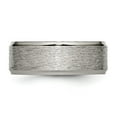 thumbnail image 3 of Chisel Titanium Brushed Center 8mm Ridged Edge Band, 3 of 7