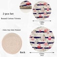 thumbnail image 3 of GZHJMY 2 Pcs Cotton Fresh Orchid Cake Stripes Woven Pot Holder Trivets Set,Round Coasters Placemat for Cooking Baking Hot Dish Pan Pot Bowl Teapot(7&9 Inches), 3 of 5