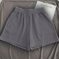 thumbnail image 2 of dazeni Womens Ultra Soft Athletic Casual Sweat Shorts with Pockets High Waisted Wide Leg Shorts Comfy Summer Beachwear Loungewear Housewear Gray L, 2 of 5