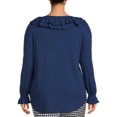 thumbnail image 3 of Terra & Sky Women's Plus Size Smocked Cuff Ruffle Tee, 3 of 5