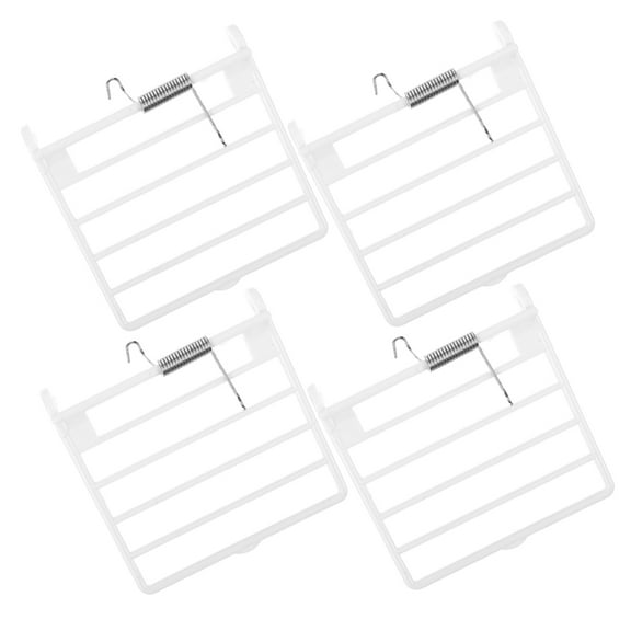 LEORX 4Set Plastic Bird Cage Door Parts with Spring Mechanism for Pet Bird Cage Daily Use