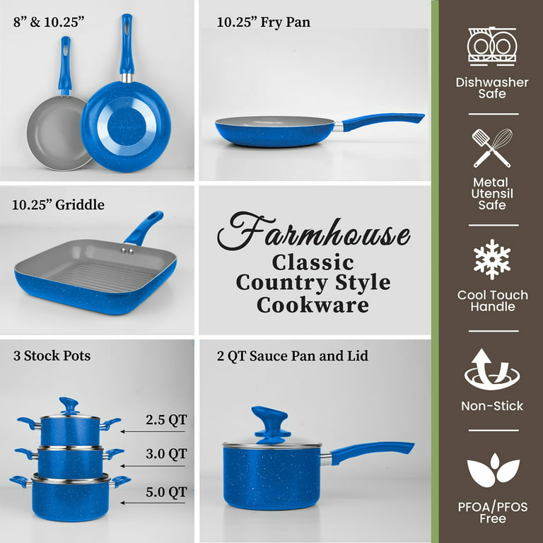Granitestone 13-Piece Colorful Country Ceramic Cookware Set – Granitestone .com
