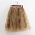 thumbnail image 4 of MIXUE Skirts For Women Summer Solid Color Mesh High Waist Layered Party Casual Beach Skirt Activewear,Brown,M, 4 of 6