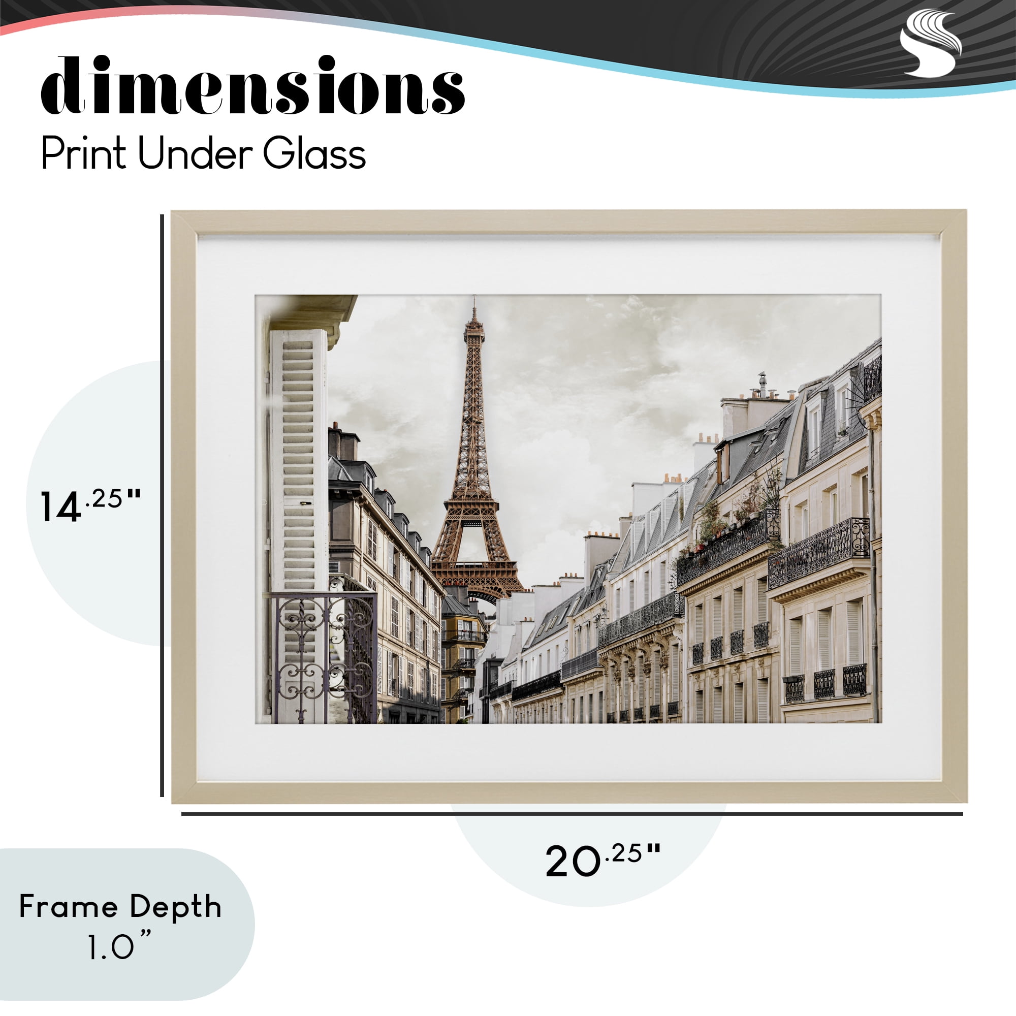 Stupell Industries Eiffel Tower Through Parisian Balconies Birch Framed Print Under Glass, design by CAD Designs