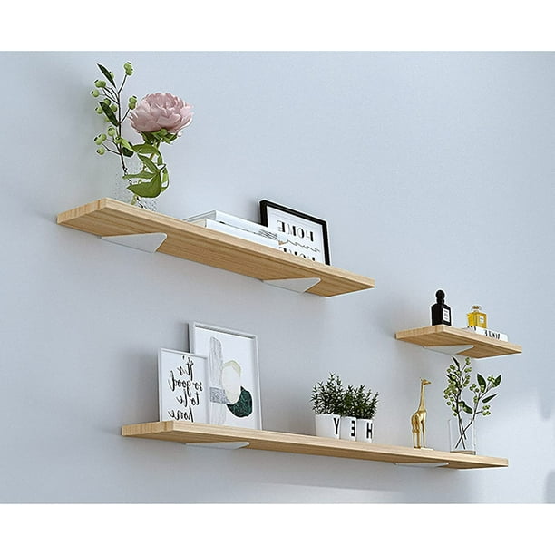 Triángulo Soportes de estante Ángulo Estantes flotantes Soporte Estante de pared Soporte de estante de pared Fijación invisible Triángulo de metal flotante con tornillos de fijación, 2 piezas Blanco