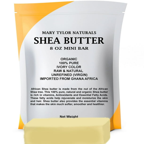 Organic Shea Butter 8 oz, Premium Grade Raw Shea Butter, Unrefined