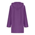 thumbnail image 4 of DHFJKG Rain Jacket Women Hooded Long Raincoat Button Down Trench Coat With Pockets Windbreaker Outdoor Casual Soft Outerwear, 4 of 5