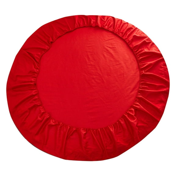 AUDeals Round Fitted Bed Sheet 200x200cm with 25cm Deep Pocket Solid Color Lightweight Stretchable Fabric for Mattress Breathable Wrinkle-Resistant Easy Care Bedding