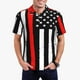 thumbnail image 1 of Fotbe Firefighters USA Flag Camiseta Polo de Golf para Hombre con Estampado – Camisa Deportiva Transpirable con Cuello Abotonado-4X-Large, 1 of 6