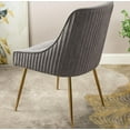 thumbnail image 4 of US Pride Furniture Luxury Velvet Chair with Elegant Scoop Back Design Gold Metal Legs and Soft Upholstery Comfortable Seating for Dining Room Kitchenor Office W22.0 x D25.0 x H35.2 Grey, 4 of 5
