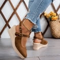 thumbnail image 5 of Modisza Pointed Closed Toe Wedge Sandals for Women Casual Slingback Suede Espadrilles Slip on Walking Shoes for Ladies Work size 8 Brown, 5 of 7