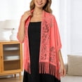 thumbnail image 3 of Elegant Lace Shawl Wrap for Weddings and Formal Occasions Sophisticated Evening Accessory for Bridesmaids and Guests Timeless Knitwork Shawl with Intricate Design, 3 of 4