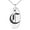 Silver, variant on Stainless Steel Letter C Initial Old English Monogram Engraved Small Oval Charm Pendant Necklace