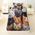 thumbnail image 4 of Manfei 3D Kitten Print Twin Sheets, Kawaii Animal Lover Bedding, Multicolor, 3-Piece, 1 Flat Sheet, 1 Fitted Sheet and 1 Pillowcase, 4 of 6