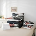 thumbnail image 4 of Erosebridal 3D Baseball Bed in a Bag Twin size, Vintage US Flag Bed Set, American Sport Bedding Twin Size, Ultra Soft Room Decor, 7 Pieces, 4 of 6
