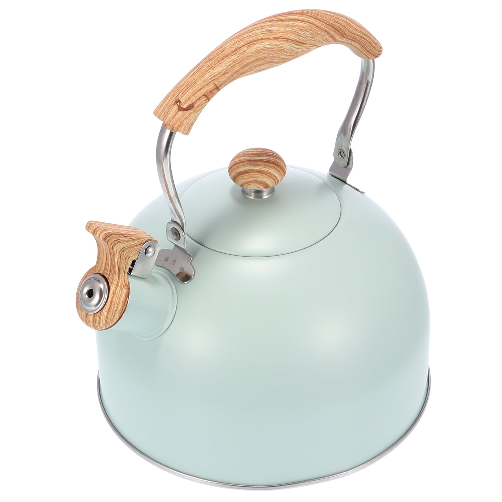 2.5L Green Whistling Kettle Jug Stainless Steel for Camping Fishing 