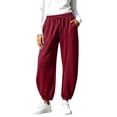 thumbnail image 2 of High Waisted Baggy Sweatpants For Women Soft Barrel Leg Workout Gym Active Joggers With Pockets Elastic Drawstring Lounge Pants, 2 of 10