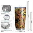 thumbnail image 6 of 20oz Tumblers Autumn Fall Leaves Pattern Stainless Steel Vacuum Insulated Double Wall Travel Tumbler Cups Mug with Lid and Straw,Cleaning Brush for Cold & Hot Drinks, 6 of 7
