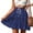 Blue plus size boho mini skirt a1, variant on Uscallm Women's Plus Size Tie Ruffle Polka Dot Boho Mini Skirt Summer Casual Holiday Beach Party High Waist Flowy A Line Vacation Skirts, Blue M