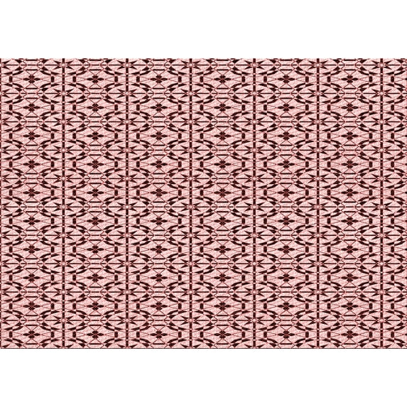 Ahgly Company Indoor Rectangle Patterned Pink Area Rugs, 3' x 5'