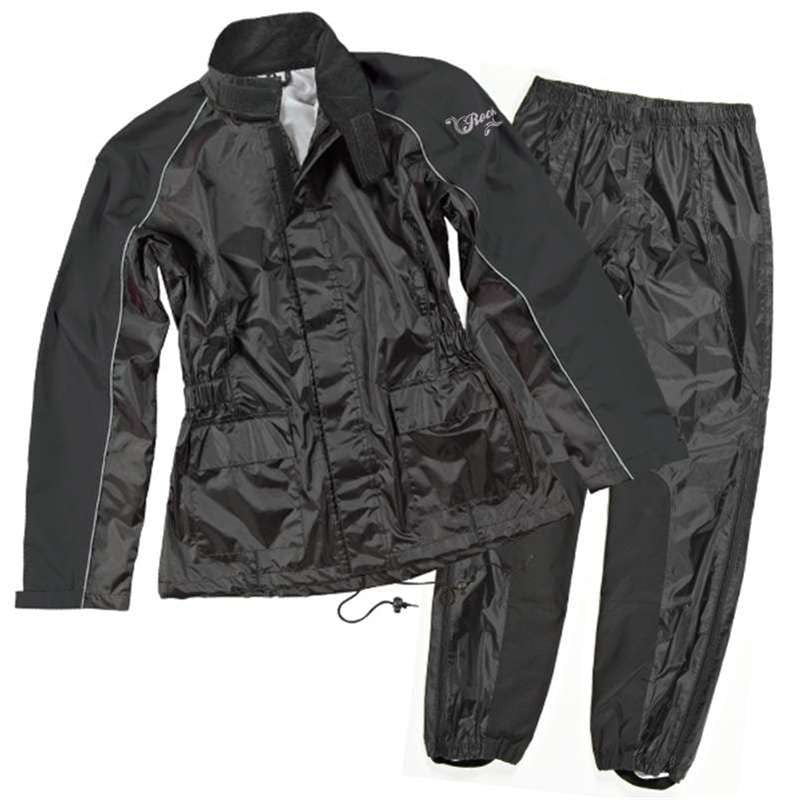 1012-2004 Black/Black, Large Joe Rocket RS2 Womens 2-Piece Motorcycle Rain Suit 