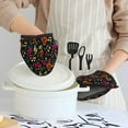 thumbnail image 6 of Pofeuu Music Notes Print Thickened Mini Silicone Oven Mitts Heat Resistant, Rubber Oven Mitt Gloves, Finger Pinch Grips, Pot Holder, Silicone Potholder, 6 of 7