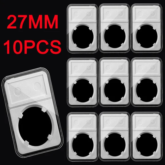 10Pcs 27Mm Coin Slab Holders For 1/2 Oz Us Gold / Panda Display Storage Box Case