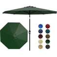 thumbnail image 1 of Parasol de Patio 9 Pi - Parasol de Table Extérieur à 8 Nervures Robustes avec Manivelle et Inclinaison à Bouton-Poussoir - Parasol de Marché Vert, 1 of 7