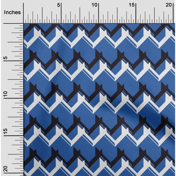 oneOone Georgette Viscose Fabric Chevron Geometric Print Fabric By Yard 42 Inch Wide