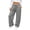 #5631-GRAY, variant on Womens Fleece Sweatpants Wide Leg High Waisted Baggy Pants Elastic Drawstring Sweatpant with Pockets