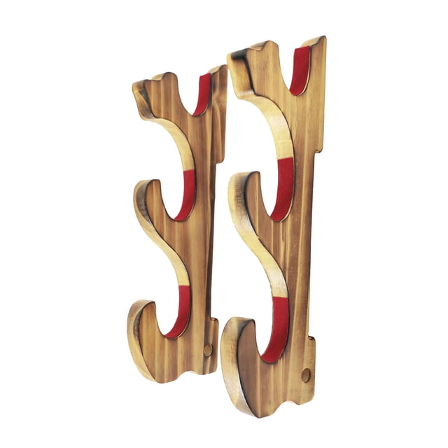 Blinkol Support Mural pour Épée en Bois pour Objets de Collection Samouraï Flûte 3 Niveaux Rembourré