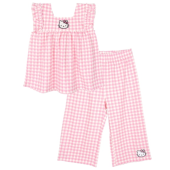 Hello Kitty Toddler Girls' 2-Piece Sleeveless Top and Cropped Pants Set Pink