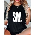 thumbnail image 1 of Camiseta para mujer, camiseta para mujer, camiseta básica, trajes simples de moda, camisetas de manga corta, camisetas de verano para deportesLetter Print Casual Sports T-shirt, Short Sleeve Crew Ne, 1 of 7