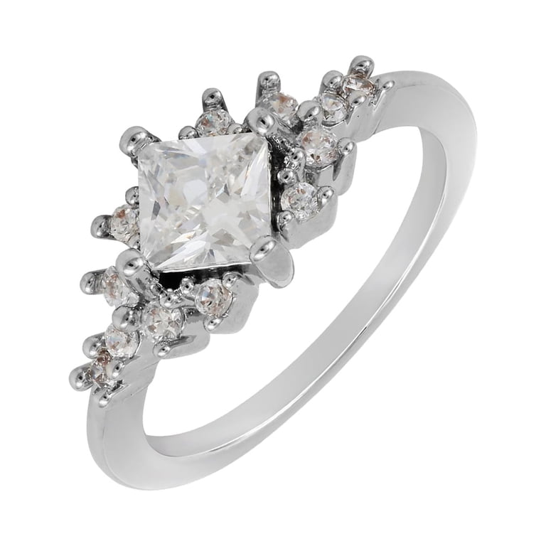 Believe by Brilliance Princess Cut CZ Engagement Ring, Size 6 photo 1