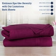thumbnail image 6 of Casa Lino 2Pc Premium Bath Sheets (Extra Large) for Adults (72" x 36") - 100% Cotton, 400GSM, Ultra Absorbent (Prune), 6 of 7