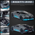 thumbnail image 4 of Volkmi Bugatti divo supercar Modèle Voiture en Alliage Modèle 1:32 Son et Lumière Voiture à Rétrofriction Bleu, 4 of 6