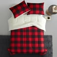 thumbnail image 5 of Mainstays Buffalo Plaid Cozy Flannel Reverse to Super Soft Sherpa Comforter Set, Full/Queen, 5 of 5