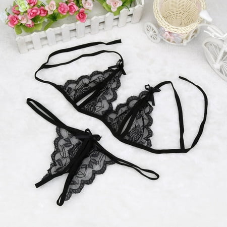 Homenesgenics Womens Underwear Packs Bikini Thong Clearance Women Lady Sexy Lingerie Lace Underwear Sleepwear G-string Lingerie