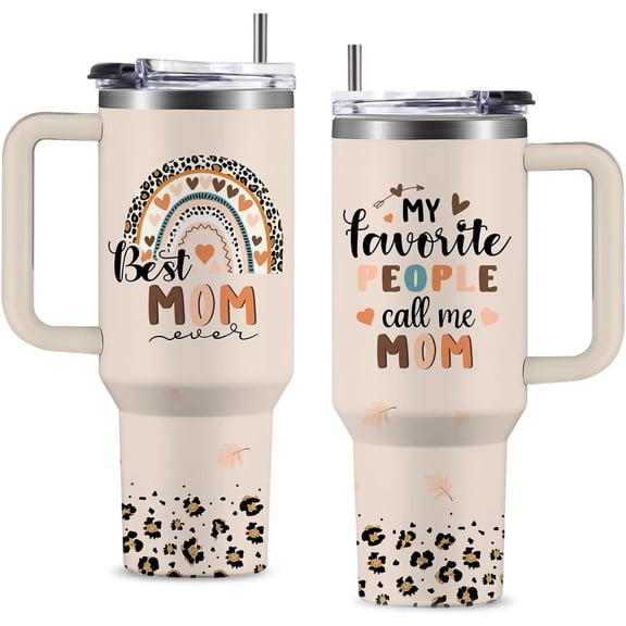 Mom Gifts, Mom 40 oz Tumbler with Handle and Lid, Birthday Gift for Mom, Funny Mother's Day Present from Daughter, Son, Mommy Gifts, New Mom Gift Idea