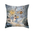 thumbnail image 2 of Antqov Christmas Pillow Covers 18x18" Snow Pillow Case Vintage Xmas Winter Home Decor House Decorative Christmas Cushion Case for Sofa Couch Living Room Decorations, 2 of 6