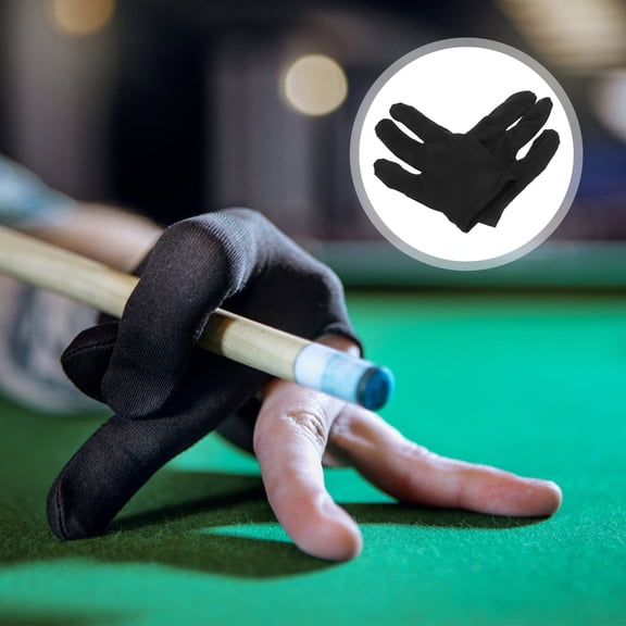 WHAMVOX 2pcs 3-Finger Glove Billiard Pool Shooters 3 Fingers Gloves Billiard Gloves Snooker Gloves Instruments (Black)