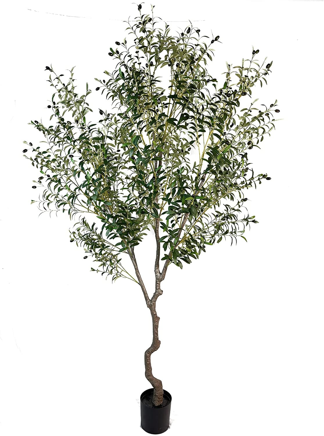 KUSONG Artificial Tree Faux Olive Tree 8ft(92in,3200leaves) Tall Fake